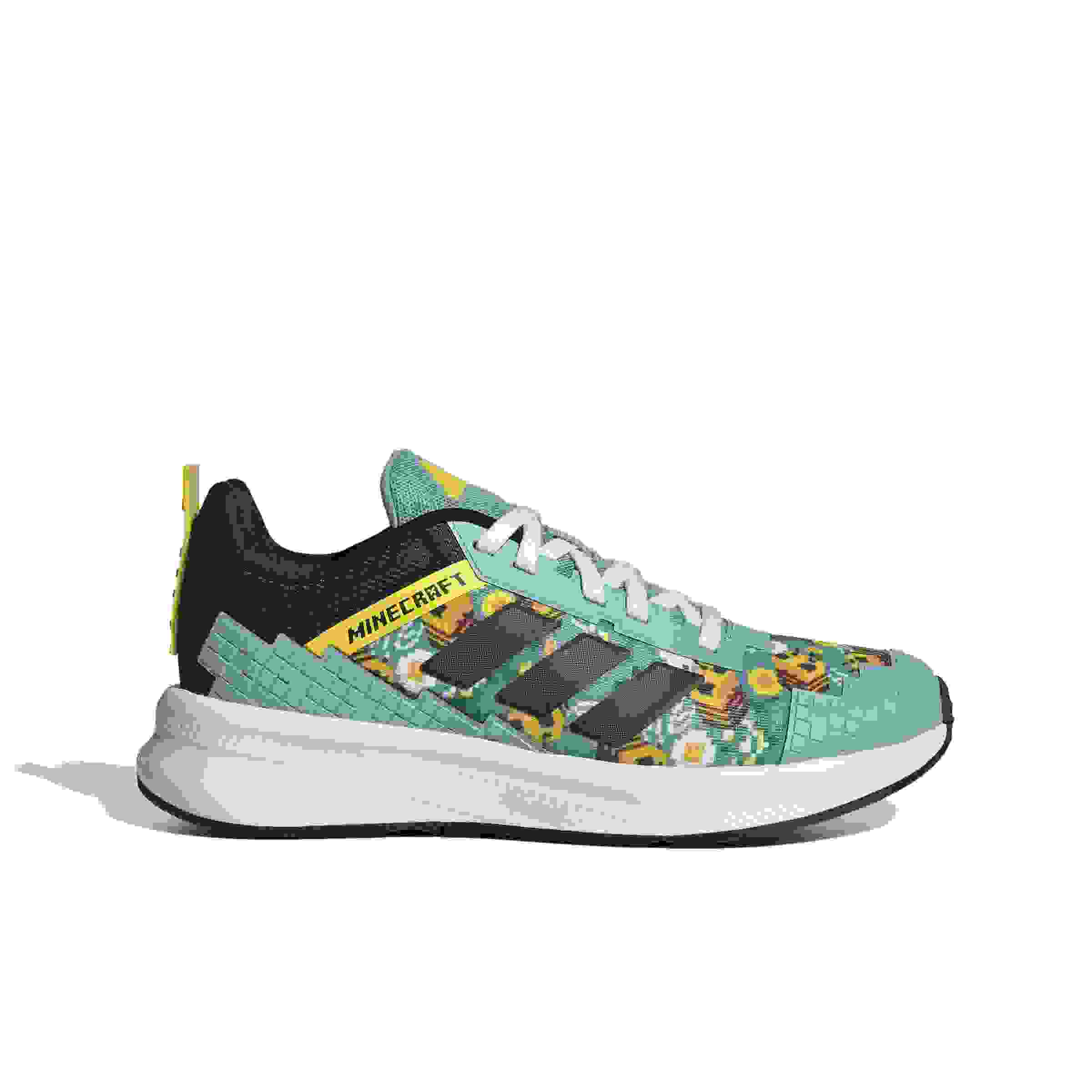 adidas Minecraft Fortarun 4.0 Grade School Girls' "Mint Ton/Core Black/Yellow" Shoe